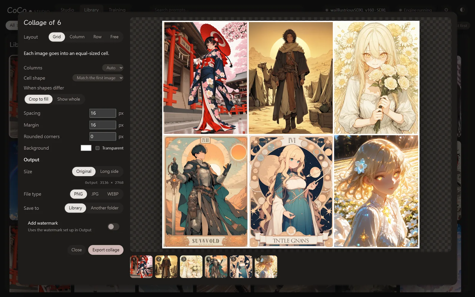 A grid collage of six images